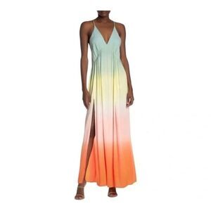 NWT Young Fabulous & Broke Ombre A-Line Sleeveless Maxi Dress In Multi-Color